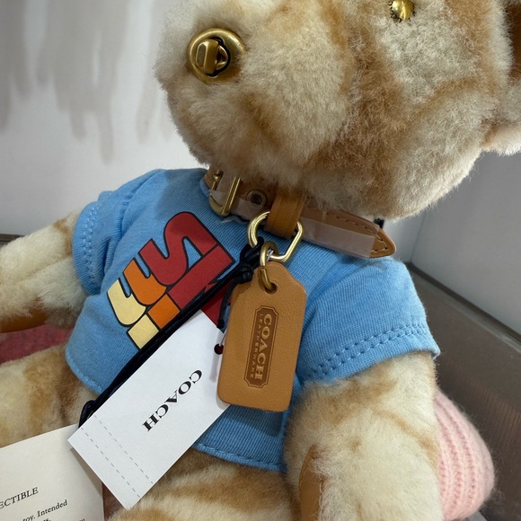 COACH Ski Bear Collectible In Signature Shearling C7059 Tan Multi NWT - Picture 10 of 13